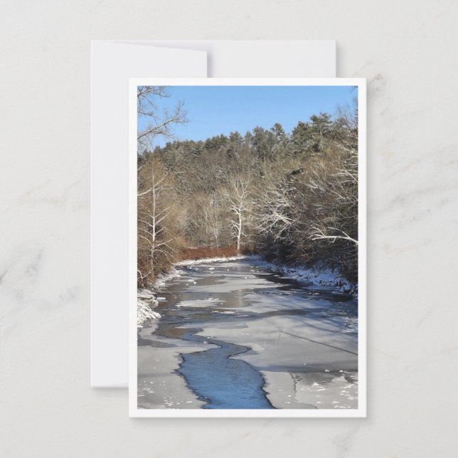 Carte De Correspondance Icy NH River during January Note Card (Devant)