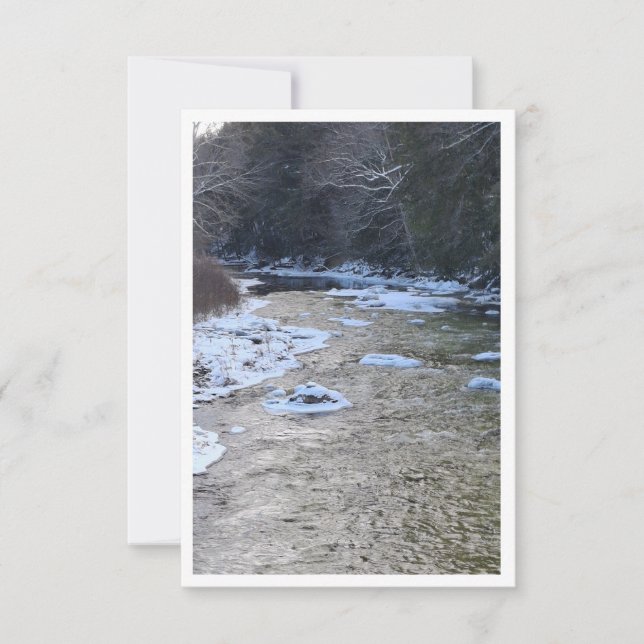 Carte De Correspondance Icy NH River during January Note Card (Devant)