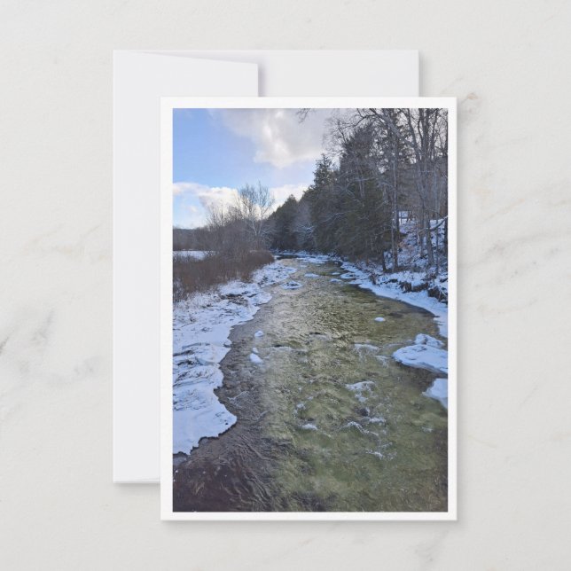 Carte De Correspondance Icy NH River during January Note Card (Devant)