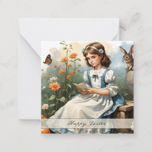 Carte De Correspondance Idylle de Pâques nostalgique (Devant)