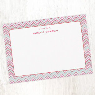 Carte De Correspondance Ikat géométrique personnalisé rayure pastel