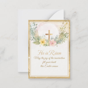 Carte De Correspondance Il est ressuscité Fleurs aquarelles de Pâques, Rel