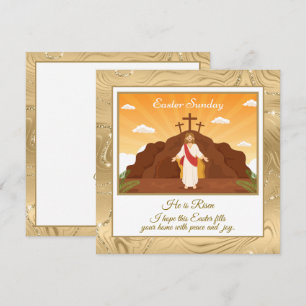 Carte De Correspondance "Il Est Ressuscité" Joyeuses Pâques - Religieux Pe