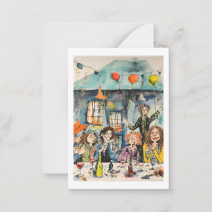 Carte De Correspondance Illustration de fête amusante