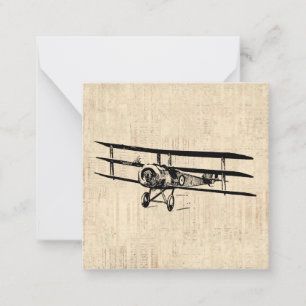 Carte De Correspondance Illustration de l'ancien avion d'avion Vintage