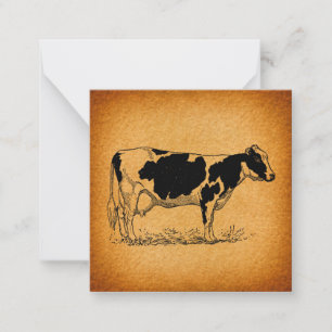 Carte De Correspondance Illustration de l'ancienne ferme de vache Holstein