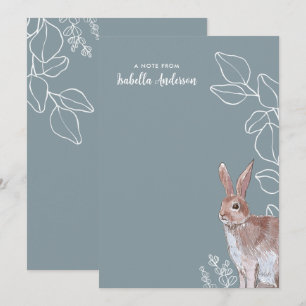 Carte De Correspondance Illustration de lapin Botanique