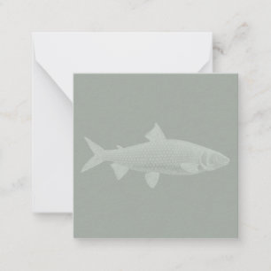Carte De Correspondance Illustration de poisson antique COULEUR PERSONNALI