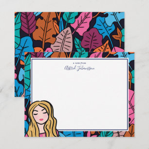 Carte De Correspondance Illustration originale Blonde Lady