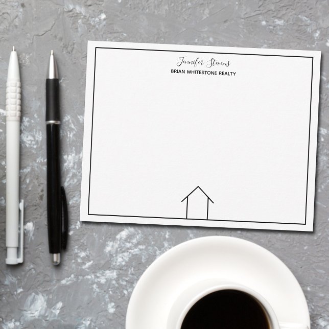 Carte De Correspondance Immobilier Maison Simple Chic Personnalisé Réalisa (Créateur téléchargé)