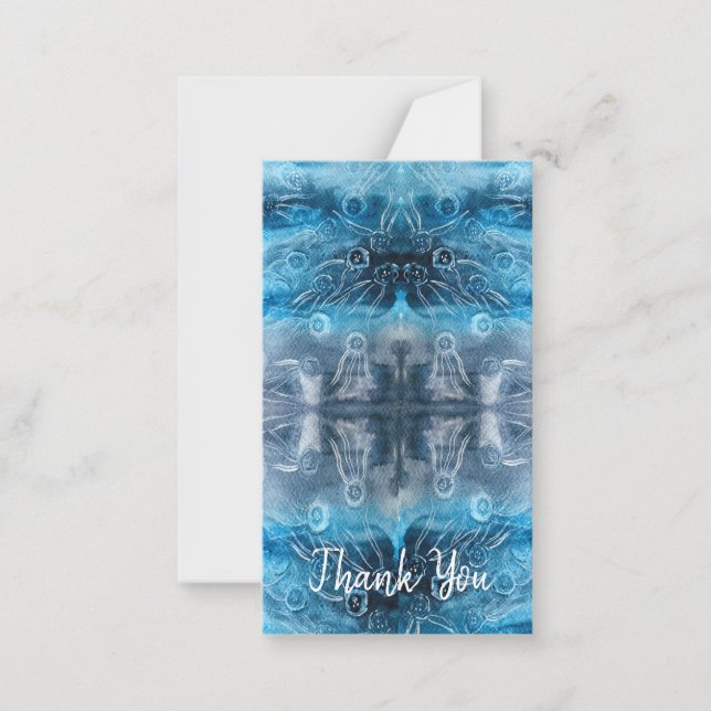 Carte De Correspondance Impression de batik de méduse lunaire (Devant)