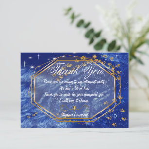 Carte De Correspondance Imprimés en or sur Starry Icy Night Sky Merci