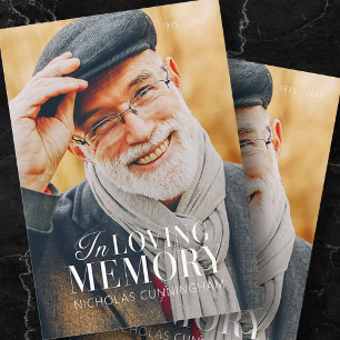 Carte De Correspondance In Love Memory Modern Elegant Photo Memorial