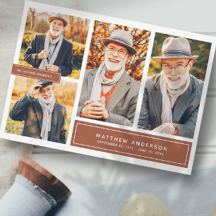 Carte De Correspondance In Loving Memory Modern Color Photo Thank You