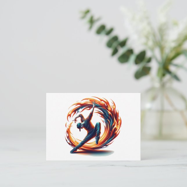 Carte De Correspondance Incendie De Rue Avec Énergie Urbaine (Debout devant)