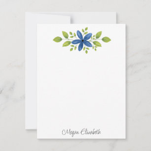 Carte De Correspondance Indigo Aquarelle Florale Swag 2