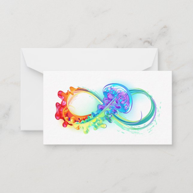 Carte De Correspondance Infinity avec Rainbow Jellyfish (Devant)