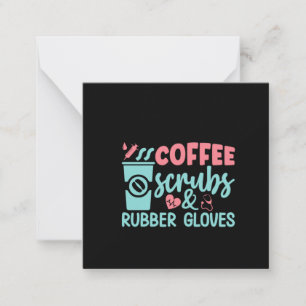 Carte De Correspondance Infirmière Cadeau Café Scrubs Et Gants En Caoutcho