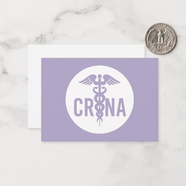 Carte De Correspondance Infirmière certifiée CRNA Infirmière certifiée Ane (Devant/Arrière en situation)