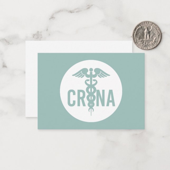 Carte De Correspondance Infirmière certifiée CRNA Infirmière certifiée Ane (Devant/Arrière en situation)