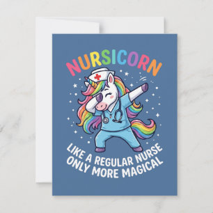 Carte De Correspondance Infirmière licorne énergie lumineuse et magique 