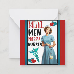 Carte De Correspondance Infirmière rétro Pinup_ Véritables Hommes Épouses