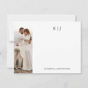Carte De Correspondance Initiales de couple avec photo personnalisées