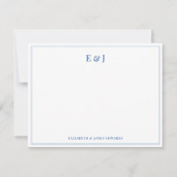 Initiales de couple élégantes à double bordure ble