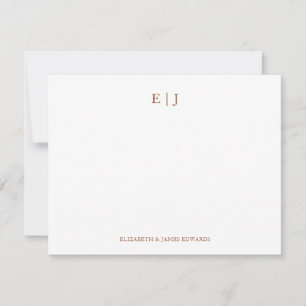 Carte De Correspondance Initiales de couple en terre cuite personnalisées