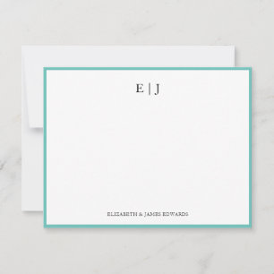 Carte De Correspondance Initiales de monogramme de couple personnalisées a