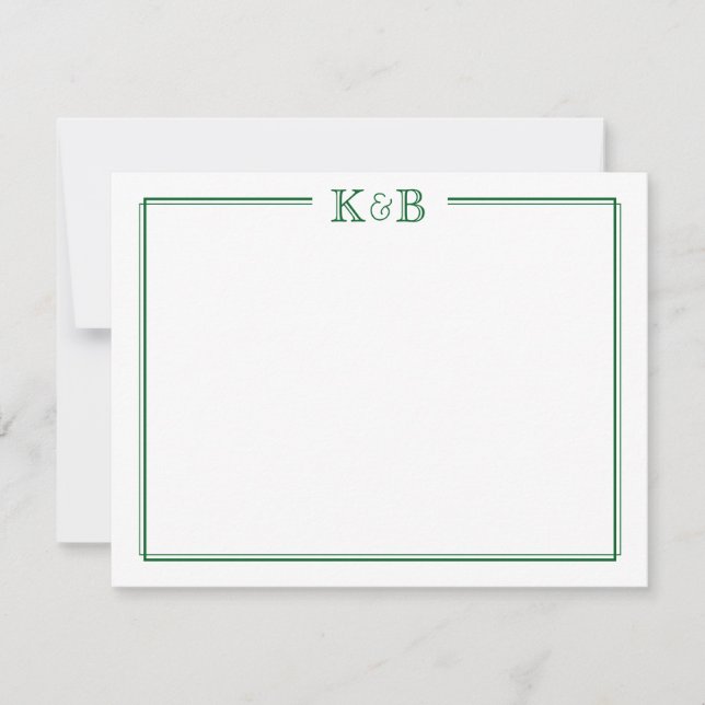 Carte De Correspondance Initiales du Couple Monogramme de Jeunes Mariés Ve (Devant)