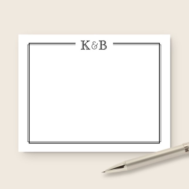 Carte De Correspondance Initiales du Couple Monogramme des Jeunes Mariés N (Créateur téléchargé)