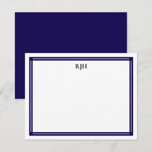 Carte De Correspondance Initiales monographiques personnalisées avec bordu