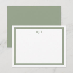 Carte De Correspondance Initiales monographiques personnalisées avec bordu