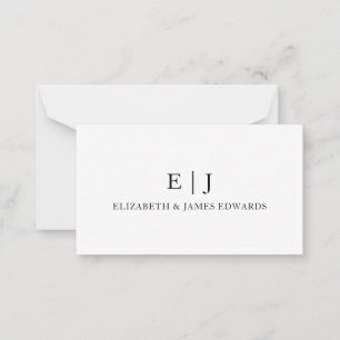 Carte De Correspondance Initiales simples en deux monogrammes personnalisé