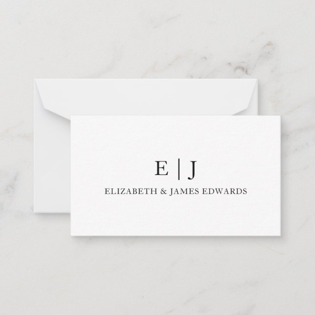Carte De Correspondance Initiales simples en deux monogrammes personnalisé (Devant)