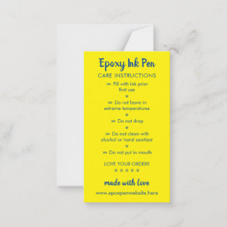 Carte De Correspondance Instructions d'entretien de la Navy jaune pour sty