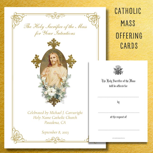 Carte De Correspondance Intention de messe catholique Souvenir (Créateur téléchargé)