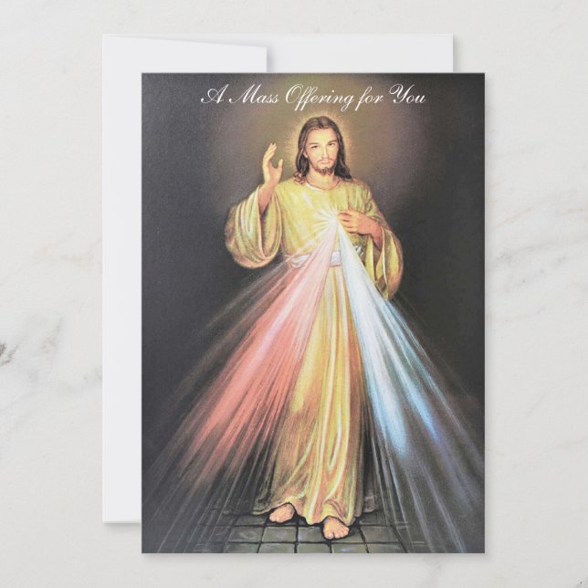 Carte De Correspondance Intentions de l'offrande de la messe Divine Miséri (Devant)