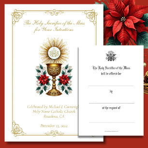 Carte De Correspondance Intentions de messe catholique de Noël en souvenir