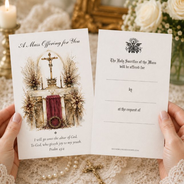 Carte De Correspondance Intentions de messe catholique traditionnelle  (Créateur téléchargé)