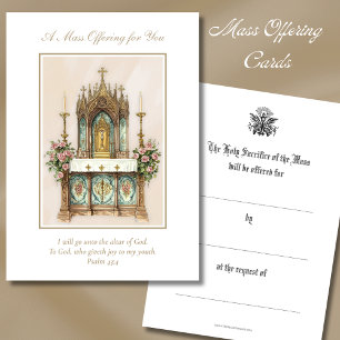 Carte De Correspondance Intentions de messe de souvenir de l'Église cathol