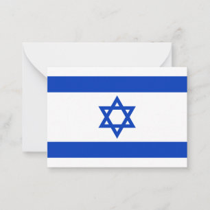 Carte De Correspondance Israël drapeau bleu blanc motif moderne patriotiqu