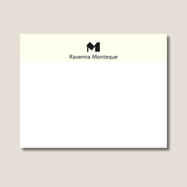 Carte De Correspondance Ivory Elegant Personalized Name Letter Monogram  (Créateur téléchargé)