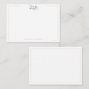 Carte De Correspondance Ivory Magnolia Classe simple Élégant Mariage Coupl