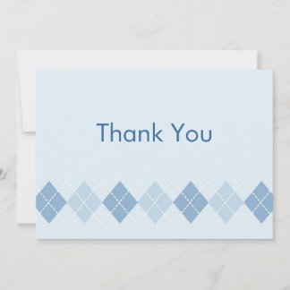 Carte De Correspondance Jacquard Bleu tendance Flat Remerciements Note Car