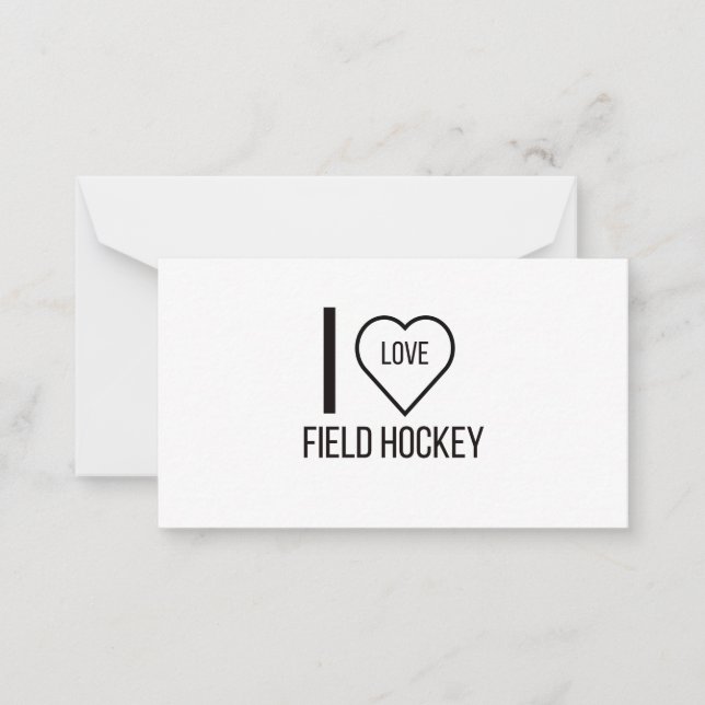 CARTE DE CORRESPONDANCE J'ADORE LE HOCKEY SUR GAZON (Devant)