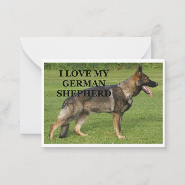 Carte De Correspondance J'adore mon berger allemand sable (Devant)