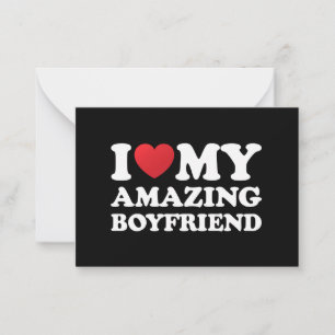 Carte De Correspondance J'adore mon incroyable petit ami Je suis amoureuse