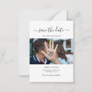 Carte De Correspondance J'ai dit oui Photo de fiançailles Enregistrez la d